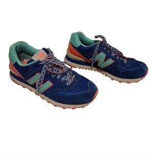 New Balance 574 Blue Candy Sneakers Shoes Colorful‎ Women's 9.5 Lace Up Trainers